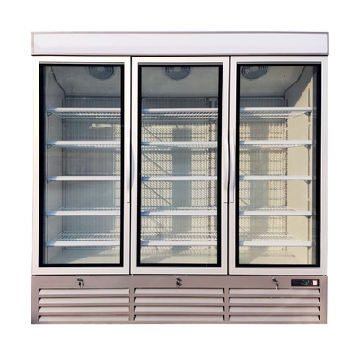 Witryna LED Light Supermarket Glass Door Display z górnym baldachimem