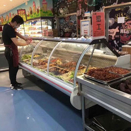 Chłodzony wyświetlacz Deli o szerokości 2000 mm Lodówka z wyświetlaczem Mięso Counter Cyfrowy termostat Carel