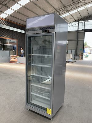 Komercyjna lodówka na napoje z butelką z jednymi szklanymi drzwiami uchylnymi